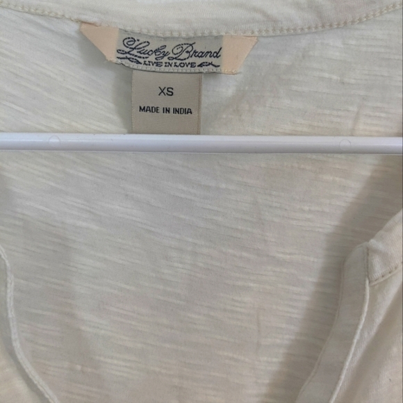 Lucky Brand 3/4 Sleeves, Split V Neck Tee - Picture 2 of 3